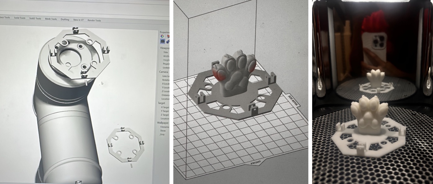 Robotic paw design attached to UR arm