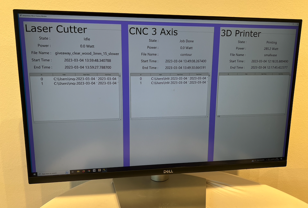 Machine Monitoring dashboard